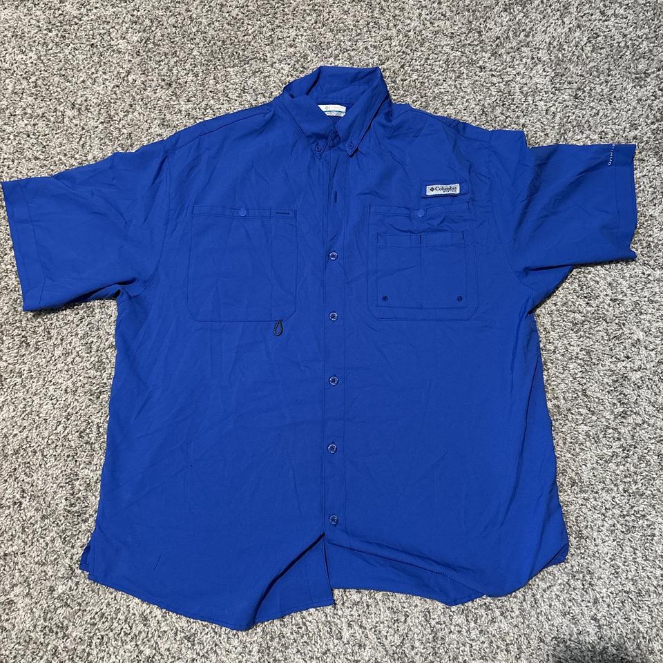 Columbia Blue Fishing Button Up B01e
