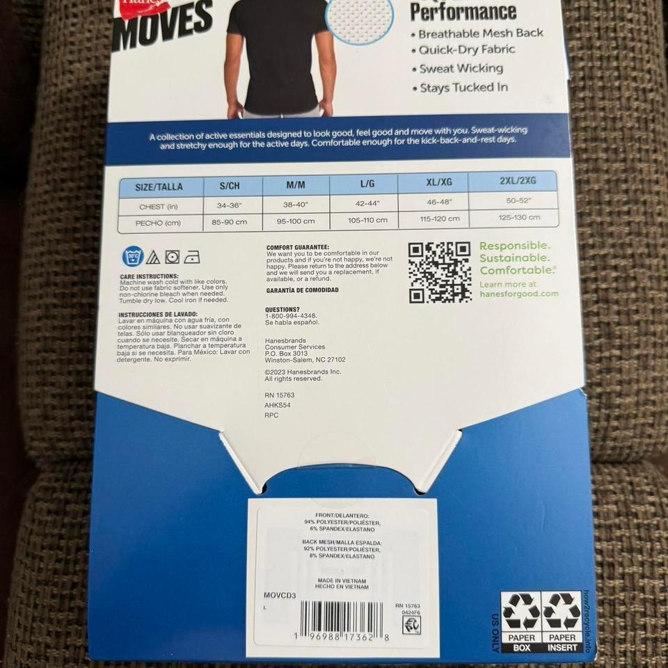 Hanes Moves Performance T Shirt New 2