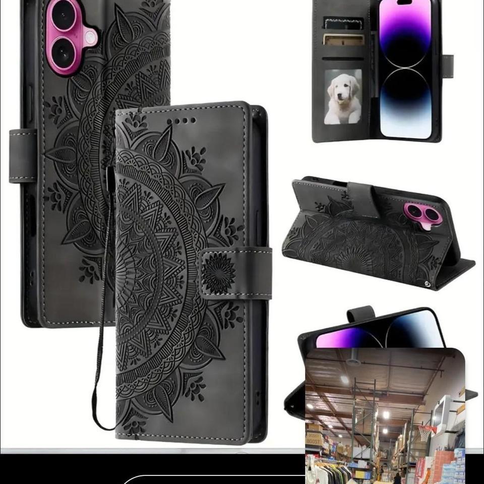 Black Leather Phone Case With 2