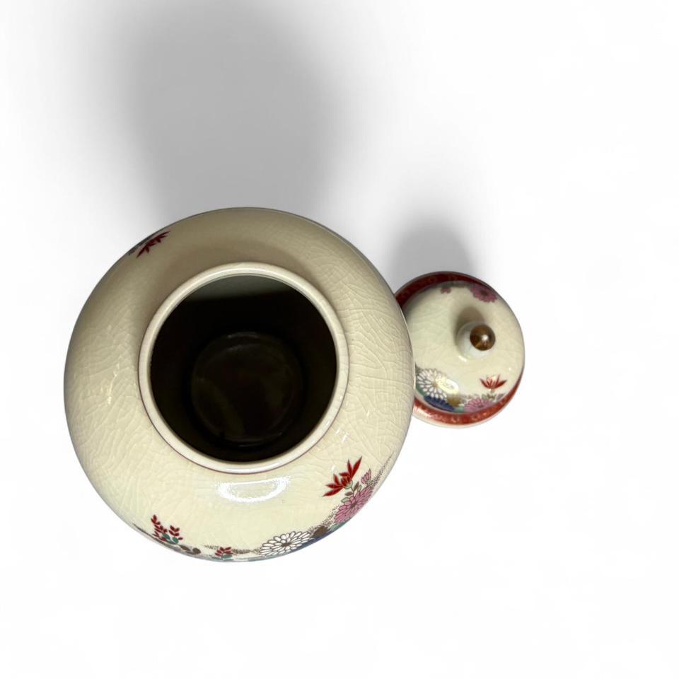 Vintage Japanese Ginger Jar Lidded 6