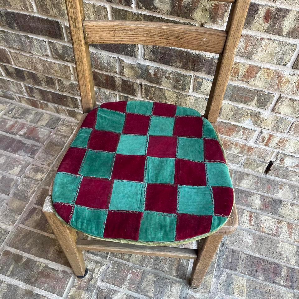 Vintage Handmade Patchwork Chair Pad