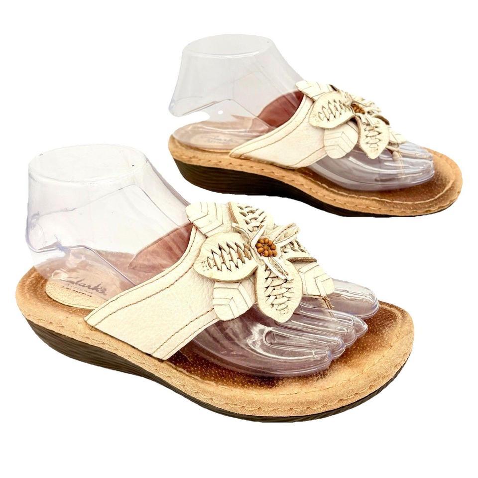 Clarks Artisan White Leather Thong D3af 4