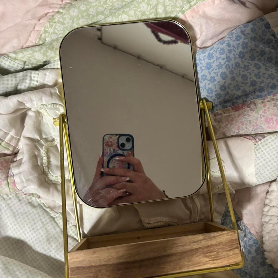 Gold And Wood Makeup Mirror 217d