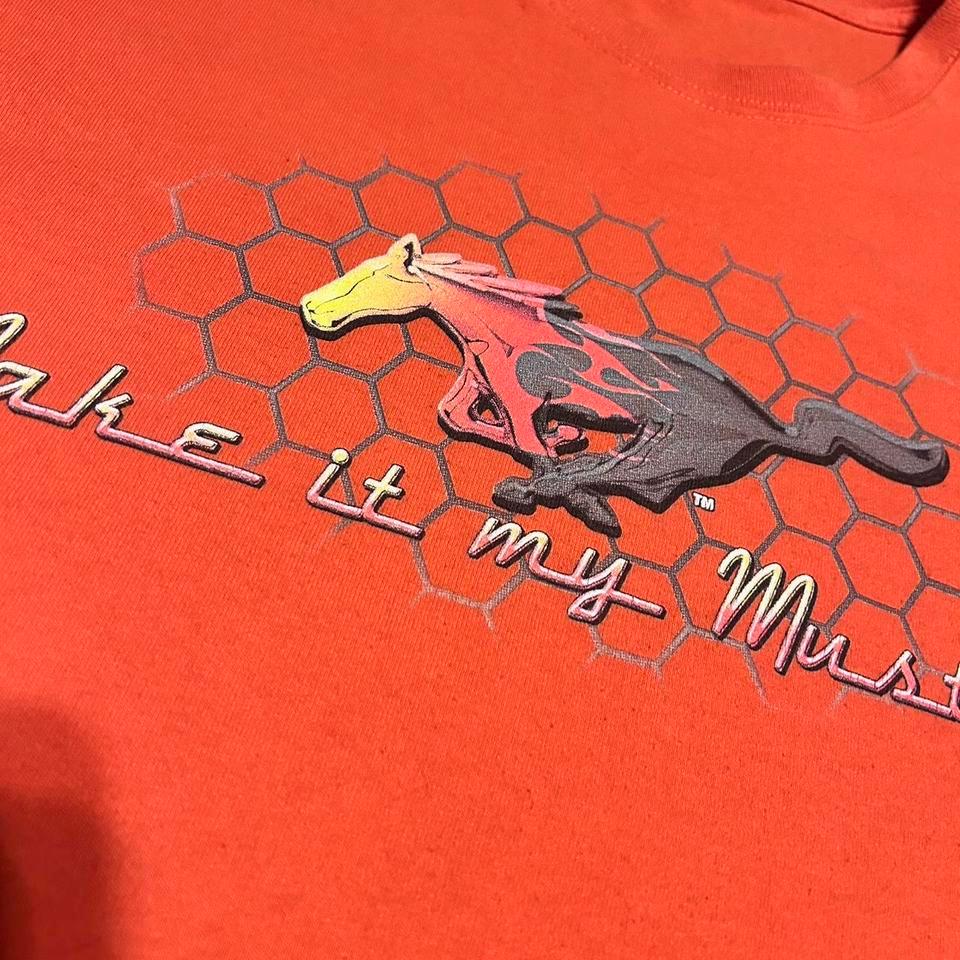Vintage Orange Ford Mustang Graphic D24f 3
