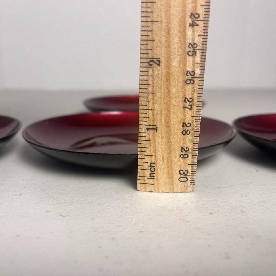 Japan Burgundy Lacquerware Set 6 6