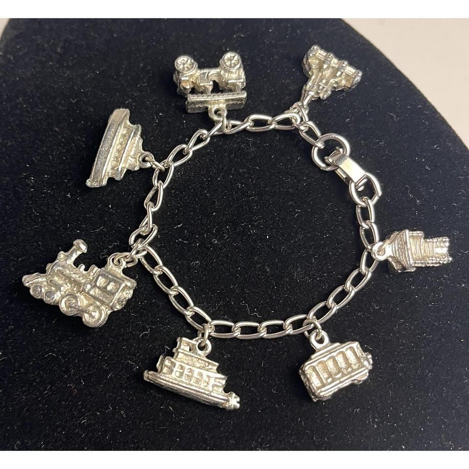 Vintage Childs Charm Bracelet Silver 8cf7 4