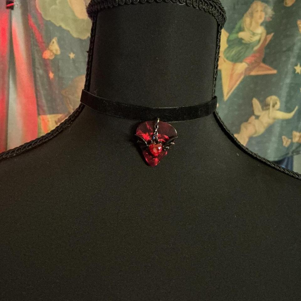 Black Gothic Velvet Ribbon Choker E30d