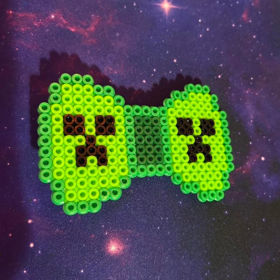 Minecraft Creeper Bow Perler Hair 416c