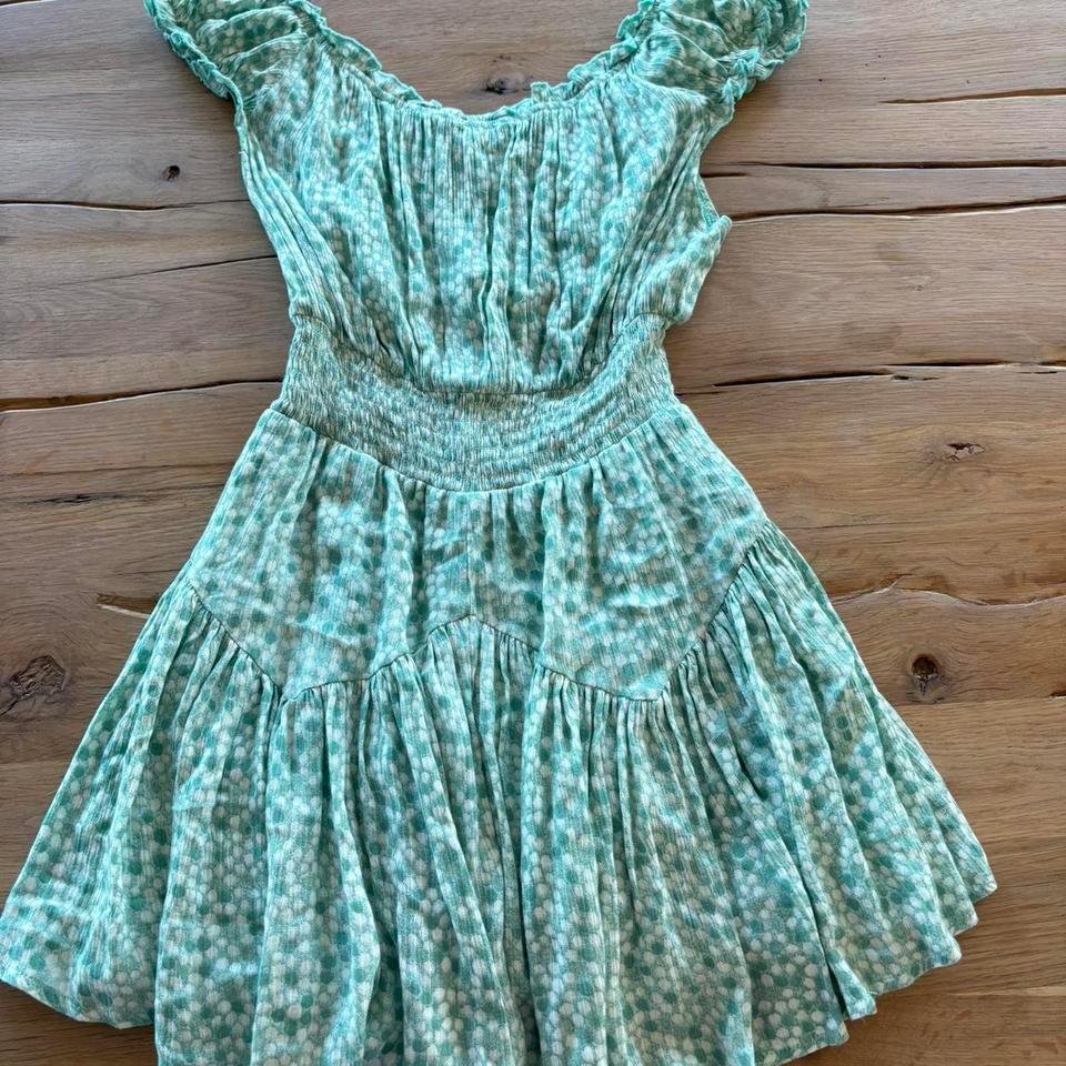 Green And White Printed Babydoll 6
