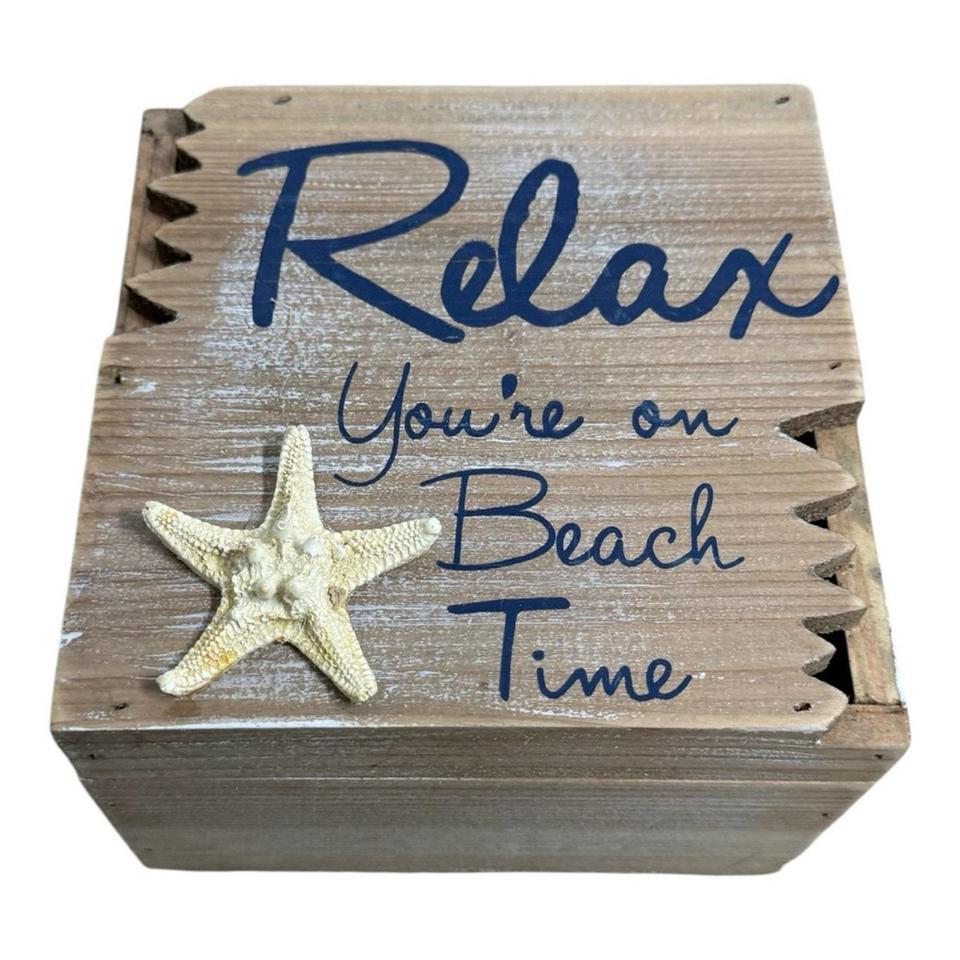 Beach Time Wooden Decor Box Fbc9