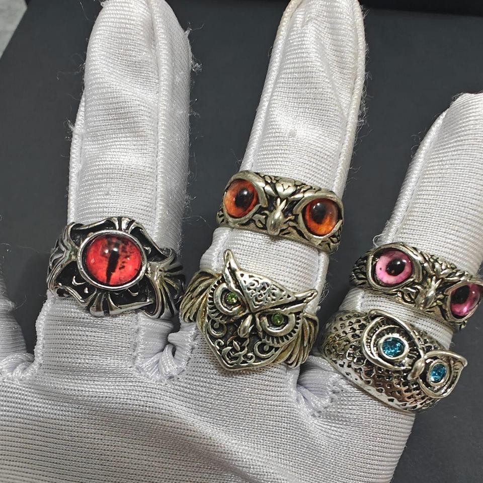 Y2k Three Star Adjustable Rings 9f65