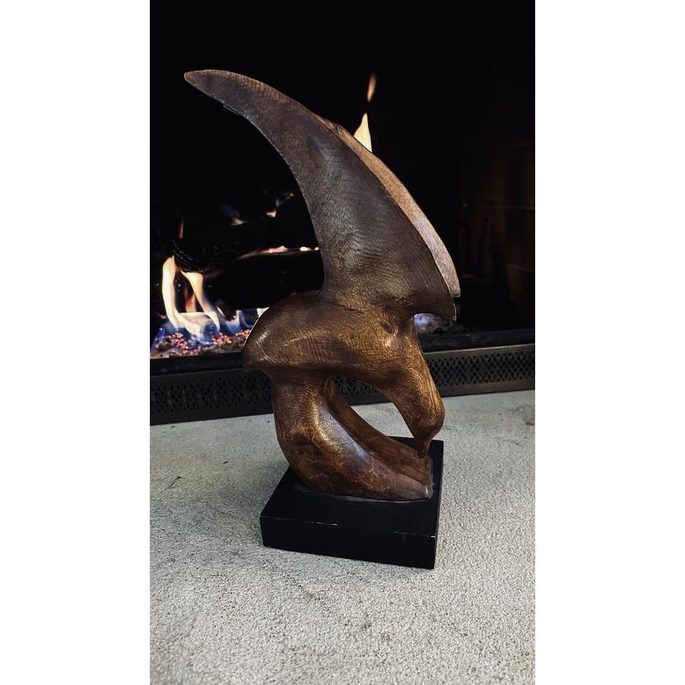 Abstract Seabird Wooden Sculpture Coastal Be3e
