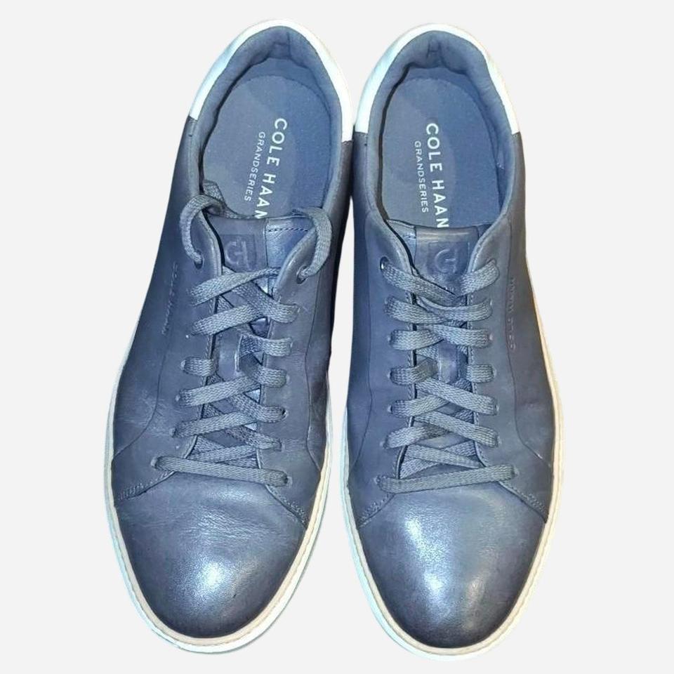 Leather Tennis Shoes Grey Leather E84a