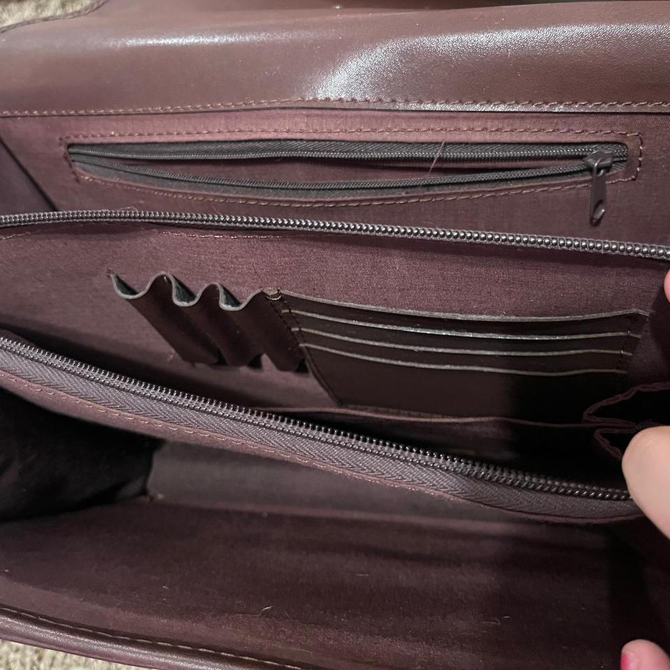 Vintage Brown Faux Leather Suitcasebible C26a 4