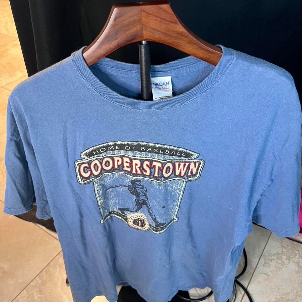 Blue Cooperstown Baseball Tee Size B3eb