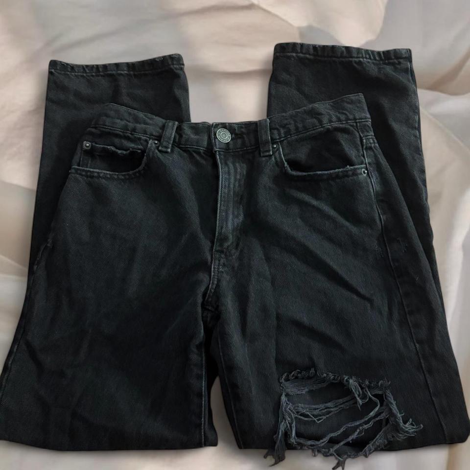Black Ripped Garage Mom Jeans