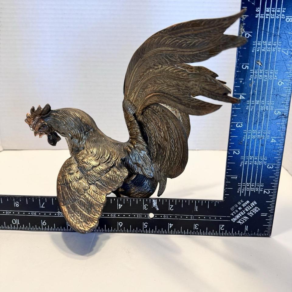 Metal Large Fighting Rooster Sculpture 8