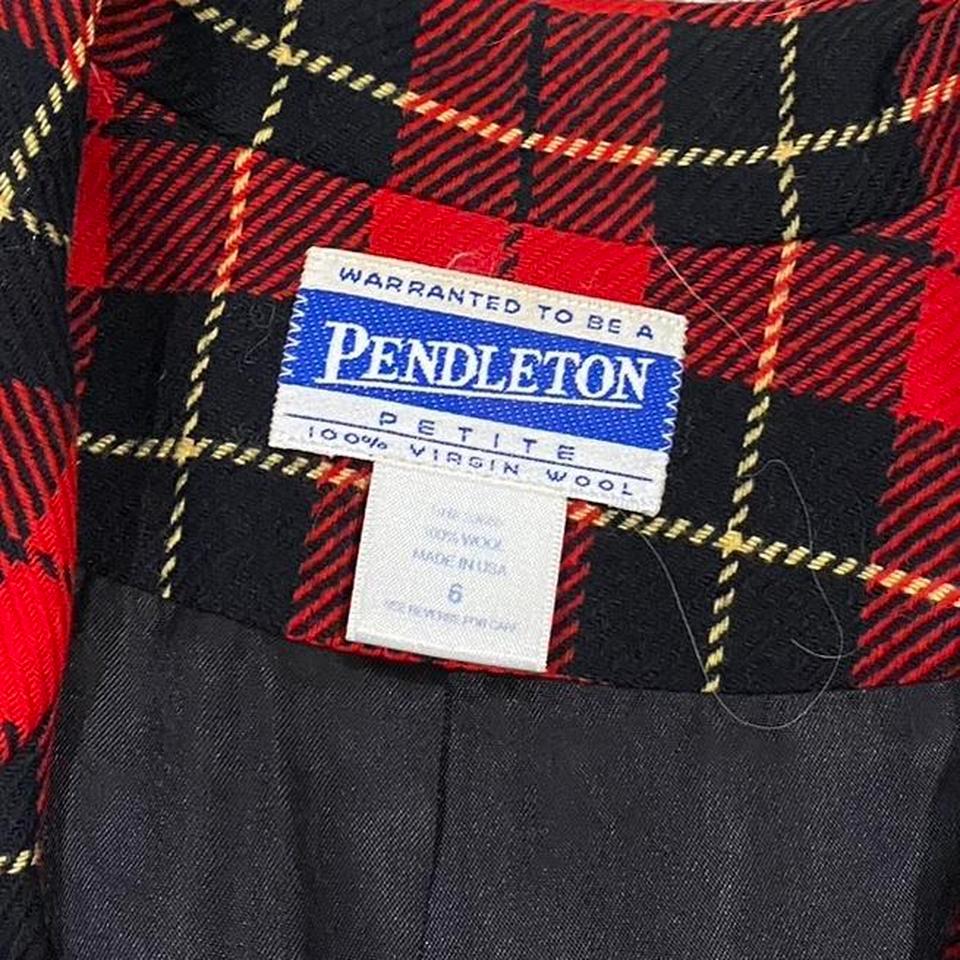 Vintage 90s Pendleton Red Plaid E31c 4