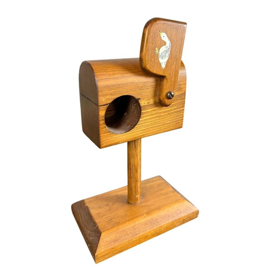 American Vtg Wooden Mailbox Stamp 5b94 2