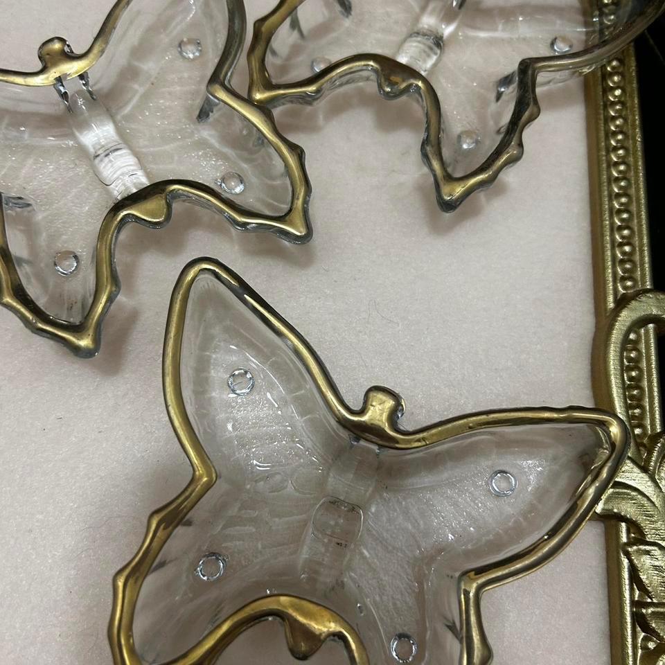 Vintage 3 Piece Butterfly Trinket E91e 3