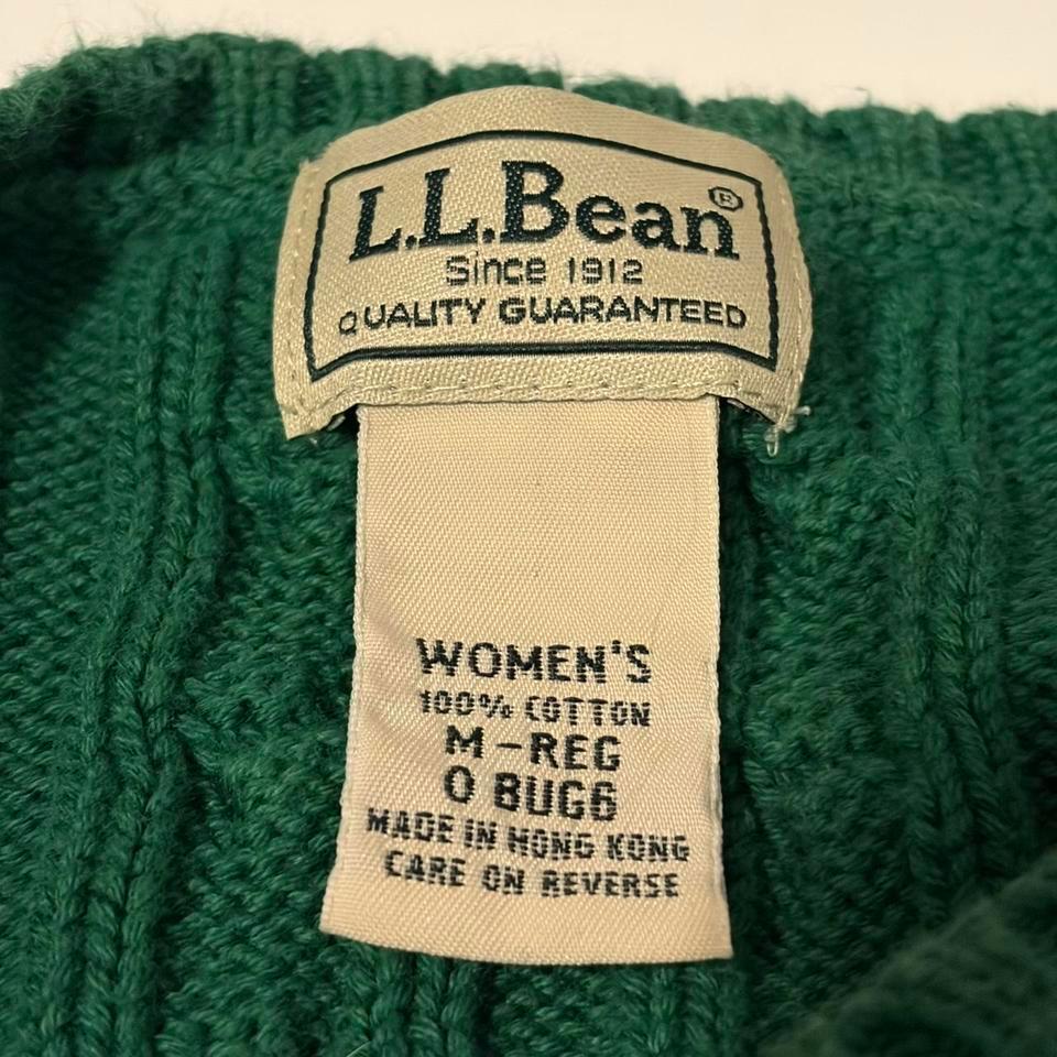 Vintage Llbean Green Cable Knit 4bf8 3