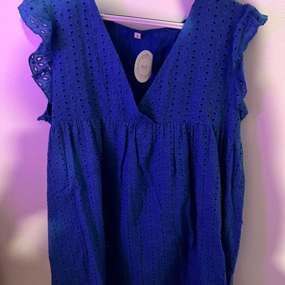 Brand New Boutique Eyelet Blue 8939