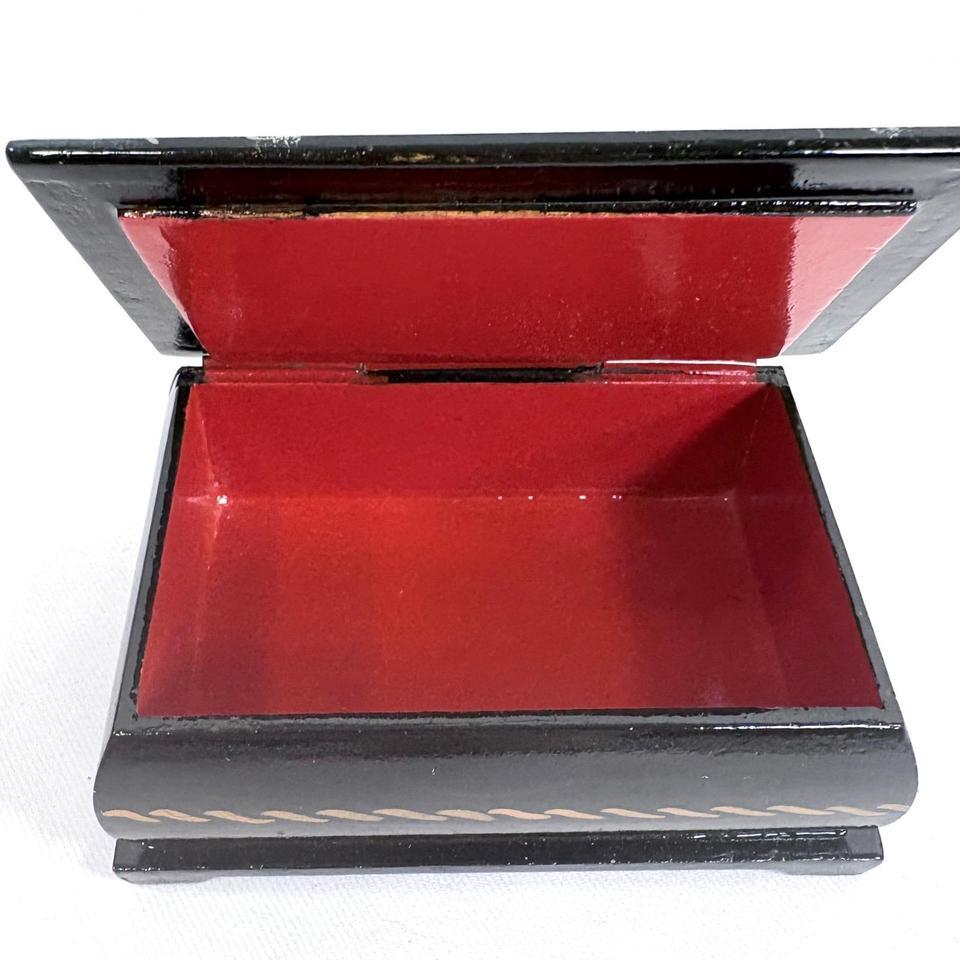 Russian Lacquer Trinket Box Black 83dc 2