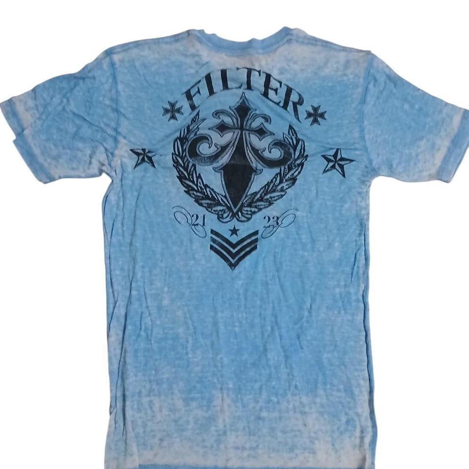Filter Band Blue Cotton T Shirt B19f 2