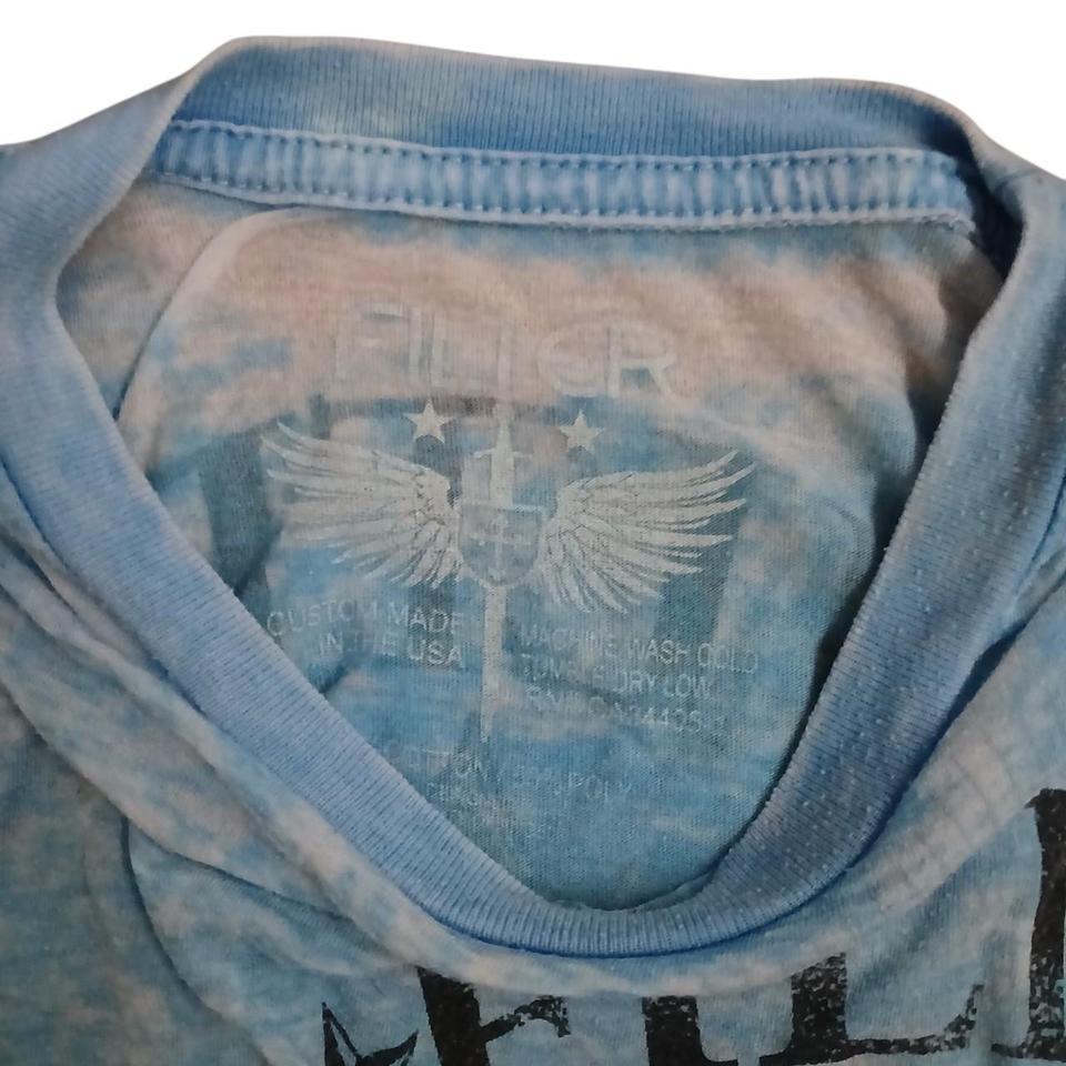 Filter Band Blue Cotton T Shirt B19f 3