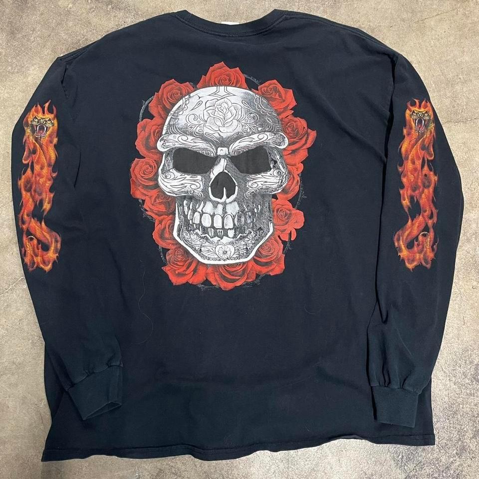 2000s Flame Sleeve Skull Long 5b34