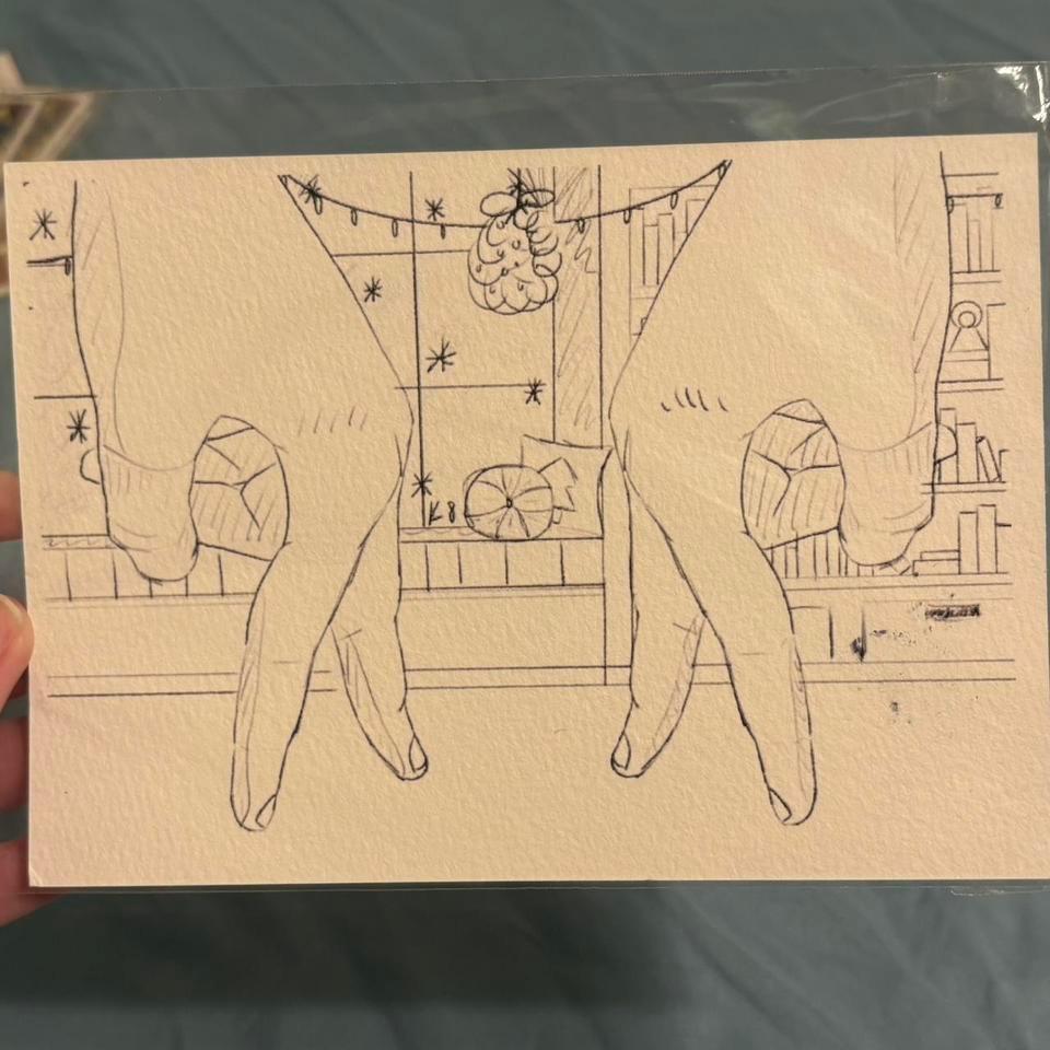 Two Hands Sketchy Print Print B869