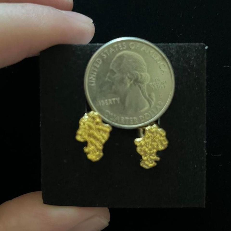 Gold Tone Nugget Earrings Could 3