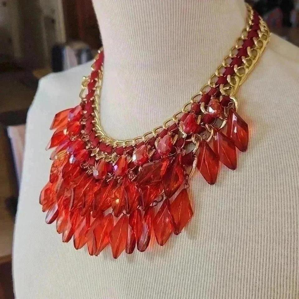 Glass Beaded Faceted Goldtone Choker D853