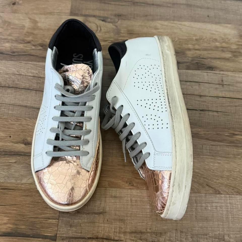 P448 Metallic Leather Sneakers Size Dfdc
