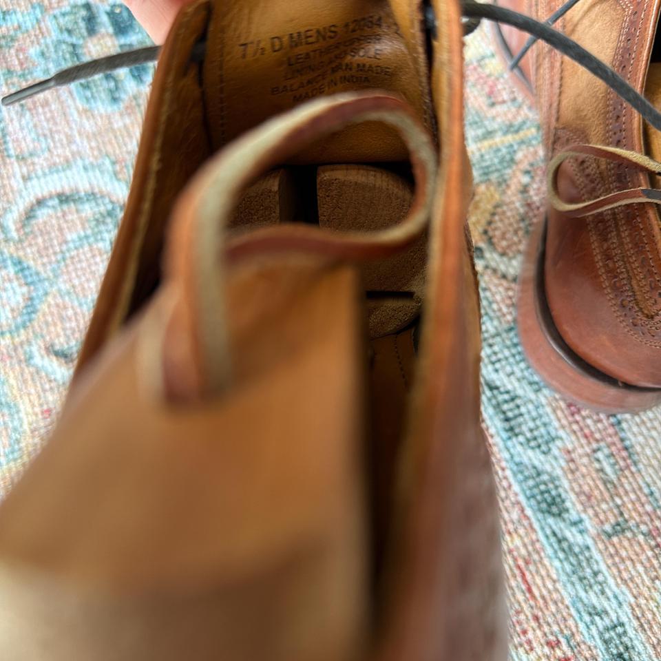 Brown Leather Wingtips With Suede 3