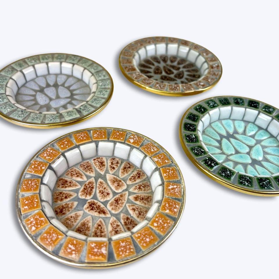 Vtg Mid Century Modern Porcelain Mosaic D8b4