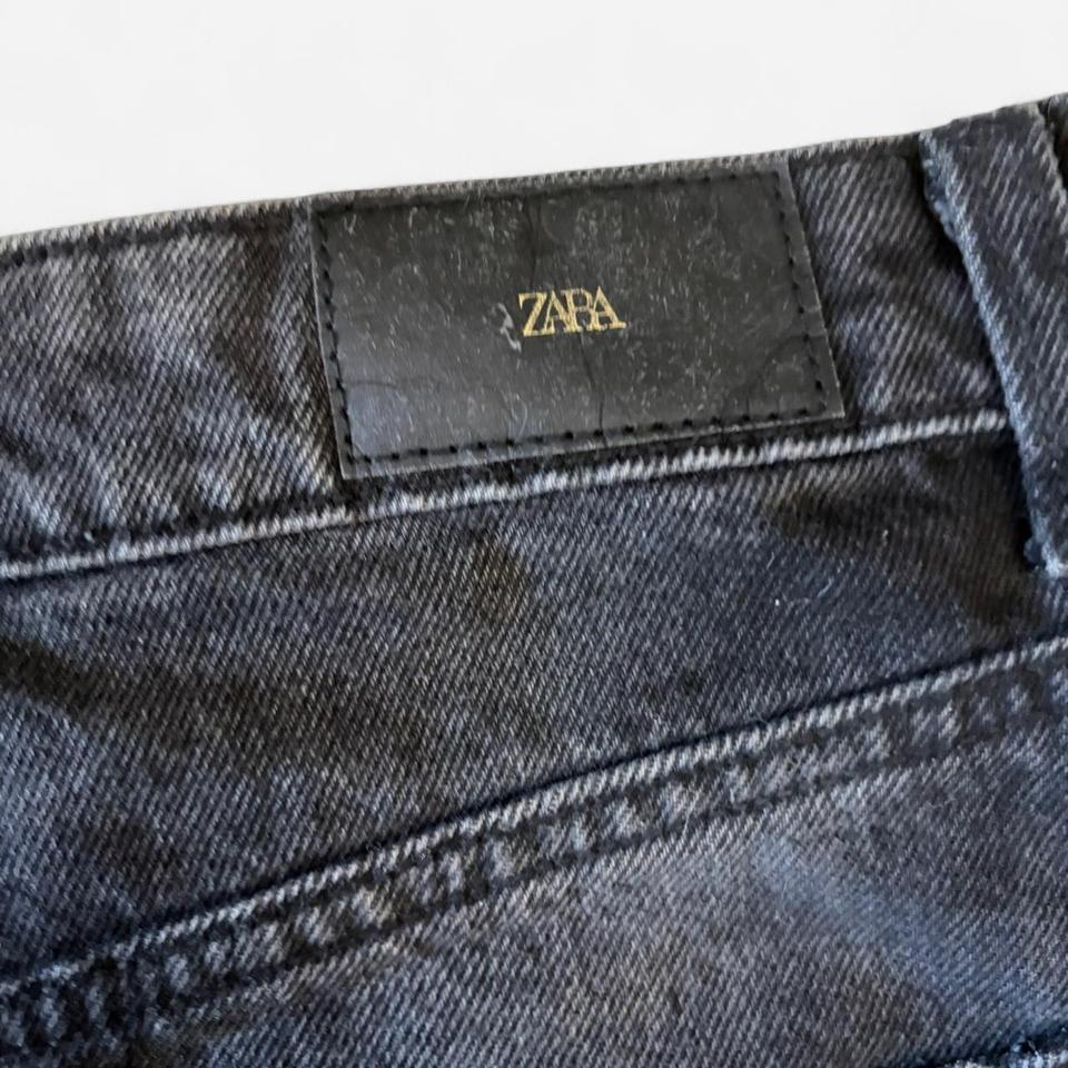 Zara Black Denim High Waisted Shorts 0c45 4