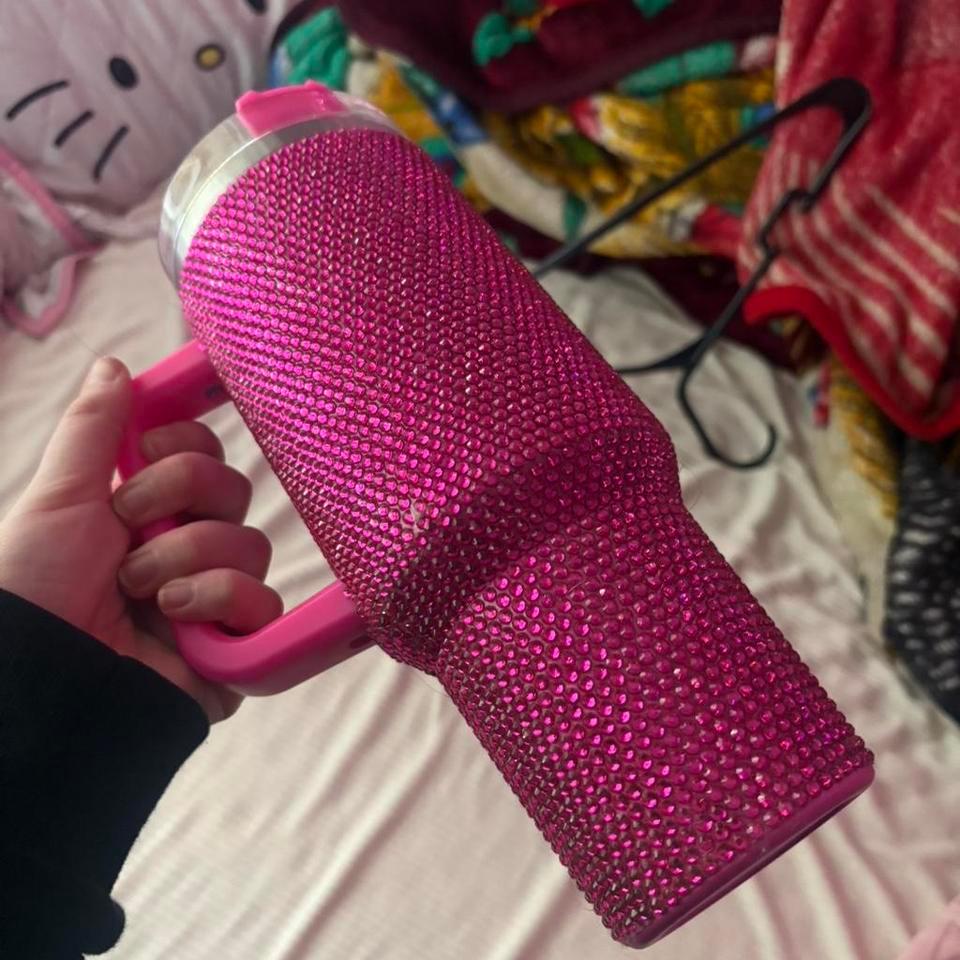 Pink Rhinestone Water Bottle With 9a4c 2