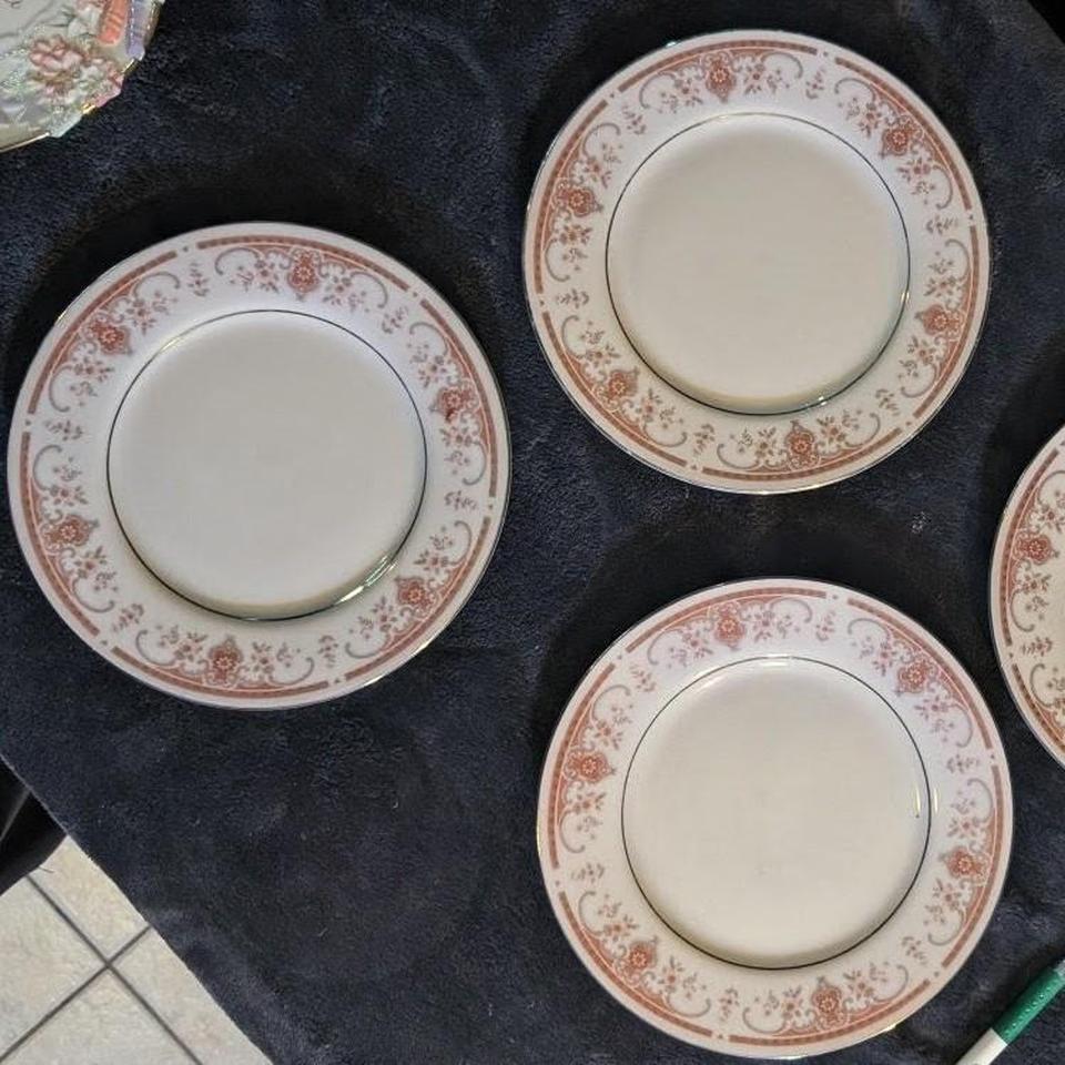 Vintage Floral China Plates Set 52a3