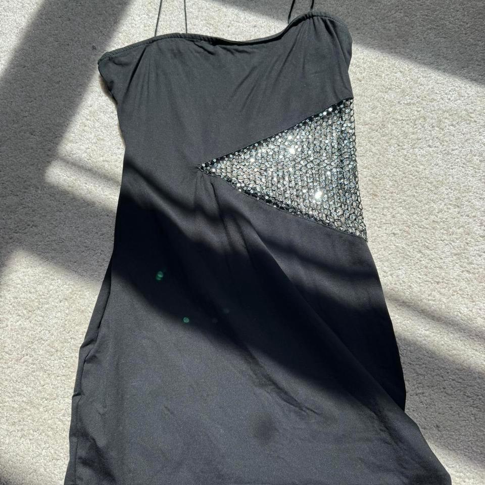 Black Mini Dress Sequin Detail Fc6b