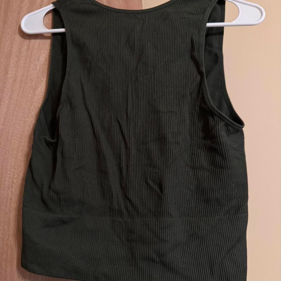 Green Ribbed Tank Top Activewear 2