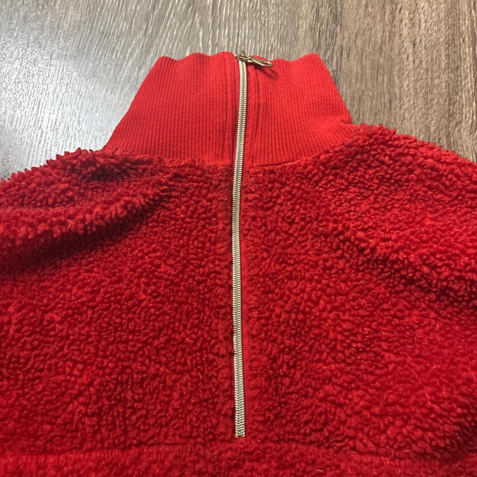 Bright Red Half Zip Up Pullover 3