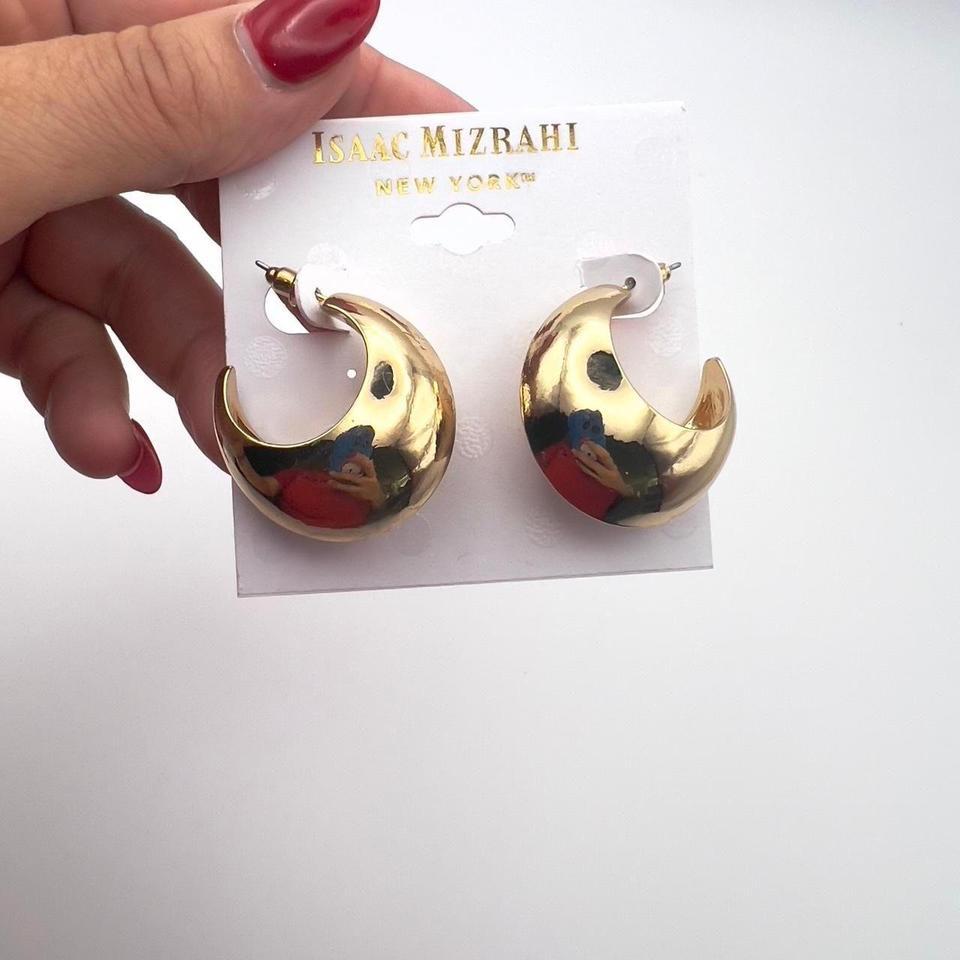 Gold Tone Crescent Earrings Jewellery A1c4 3