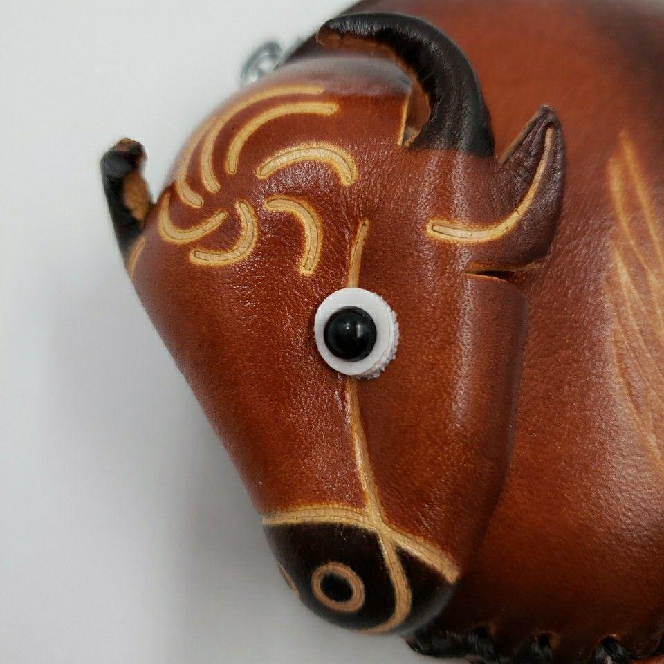 Handmade Leather Buffalo Wristlet Coin 5c46 4