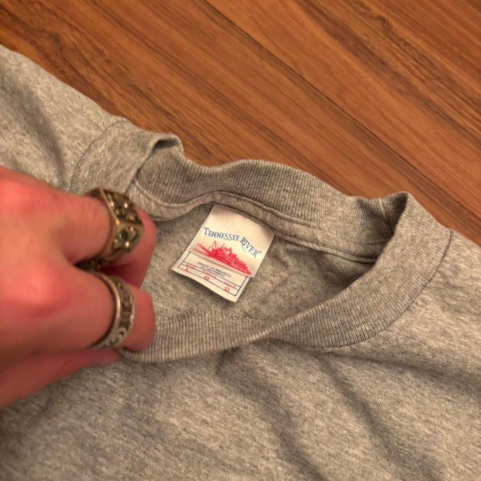 Grey Graphic Tee With Funny 3