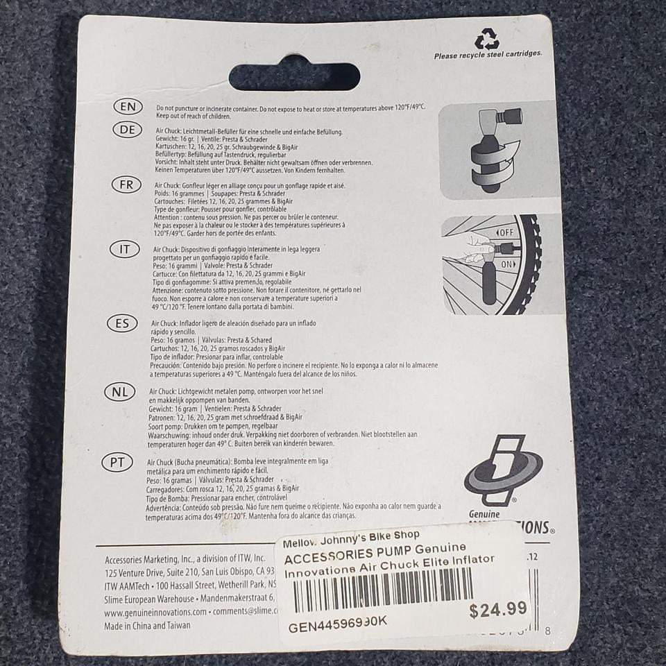Genuine Innovations Airchuck Co2 Inflator 18da 2