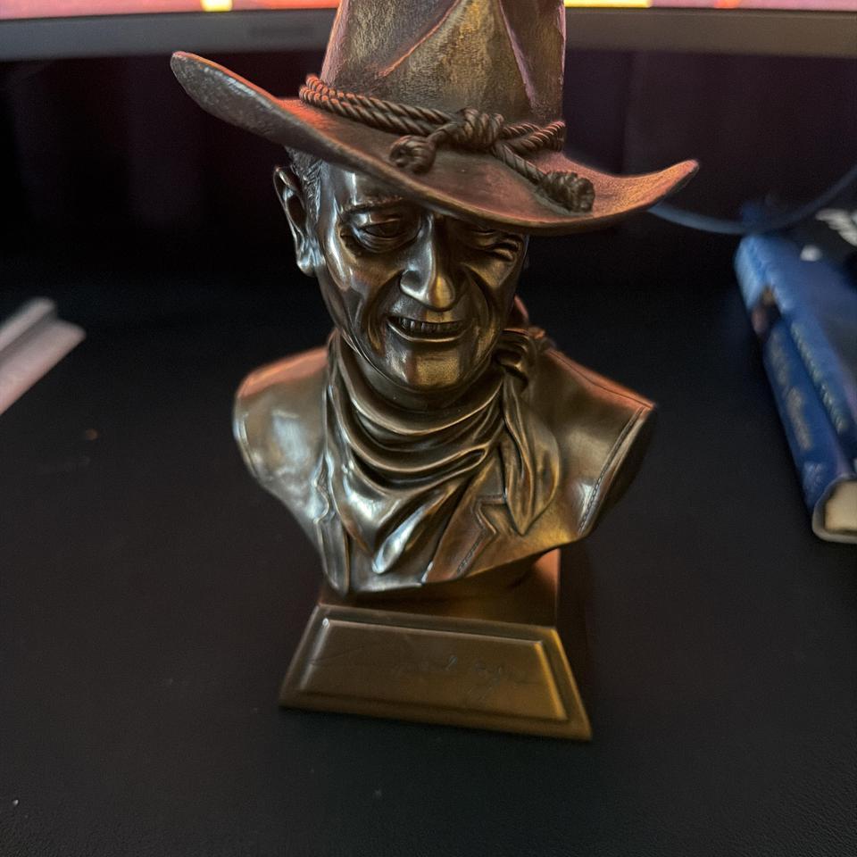 Bronze Cowboy John Waynebust Statue Fc82