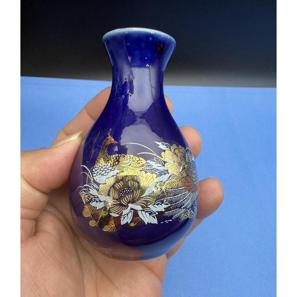 Japanese Cobalt Blue Mini Vase Aef7 8
