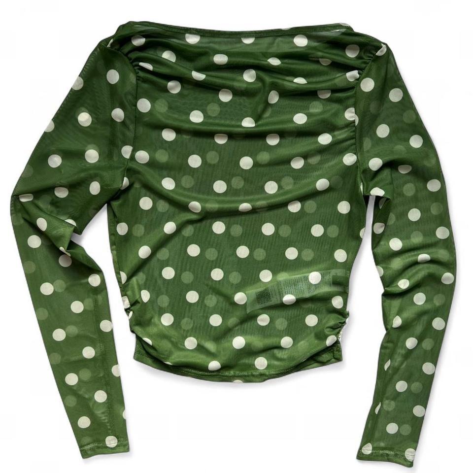 Green Polka Dot Y2k Top Cd5d 2