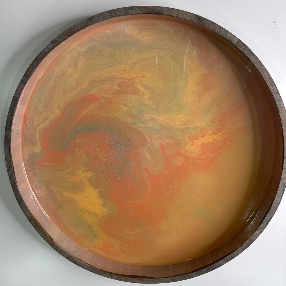 Multicoloured Resin And Wood Decorative D53c 4
